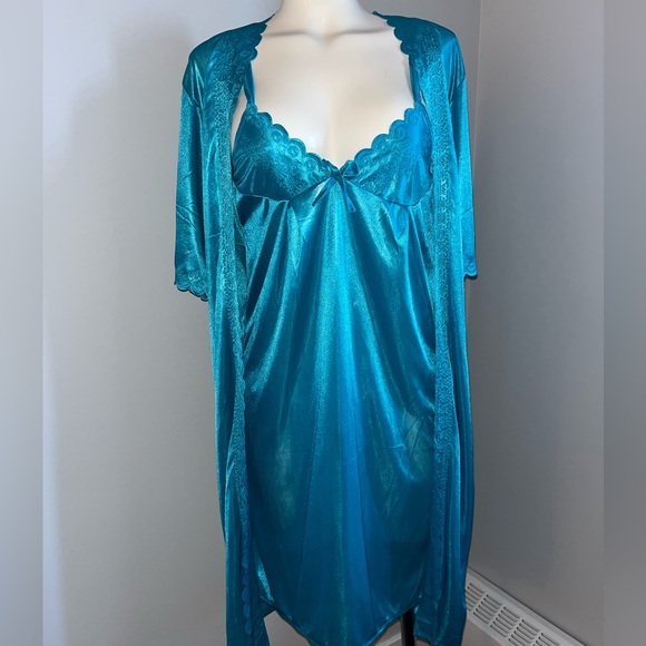 Night gown with Robe sleepwear nighties intimates - Picture 2 of 7